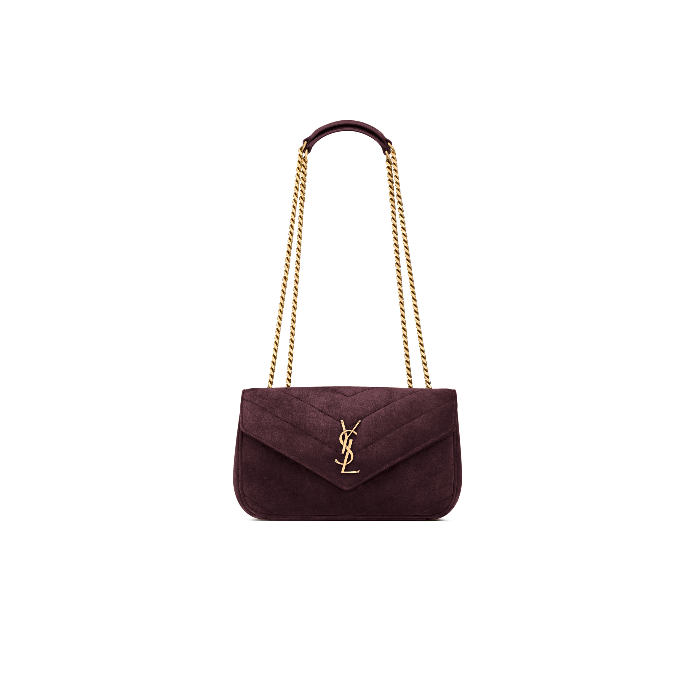 YSL LOULOU SMALL IN MATELASSÉ SUEDE 801437AAEY66766 (24*14*6cm)